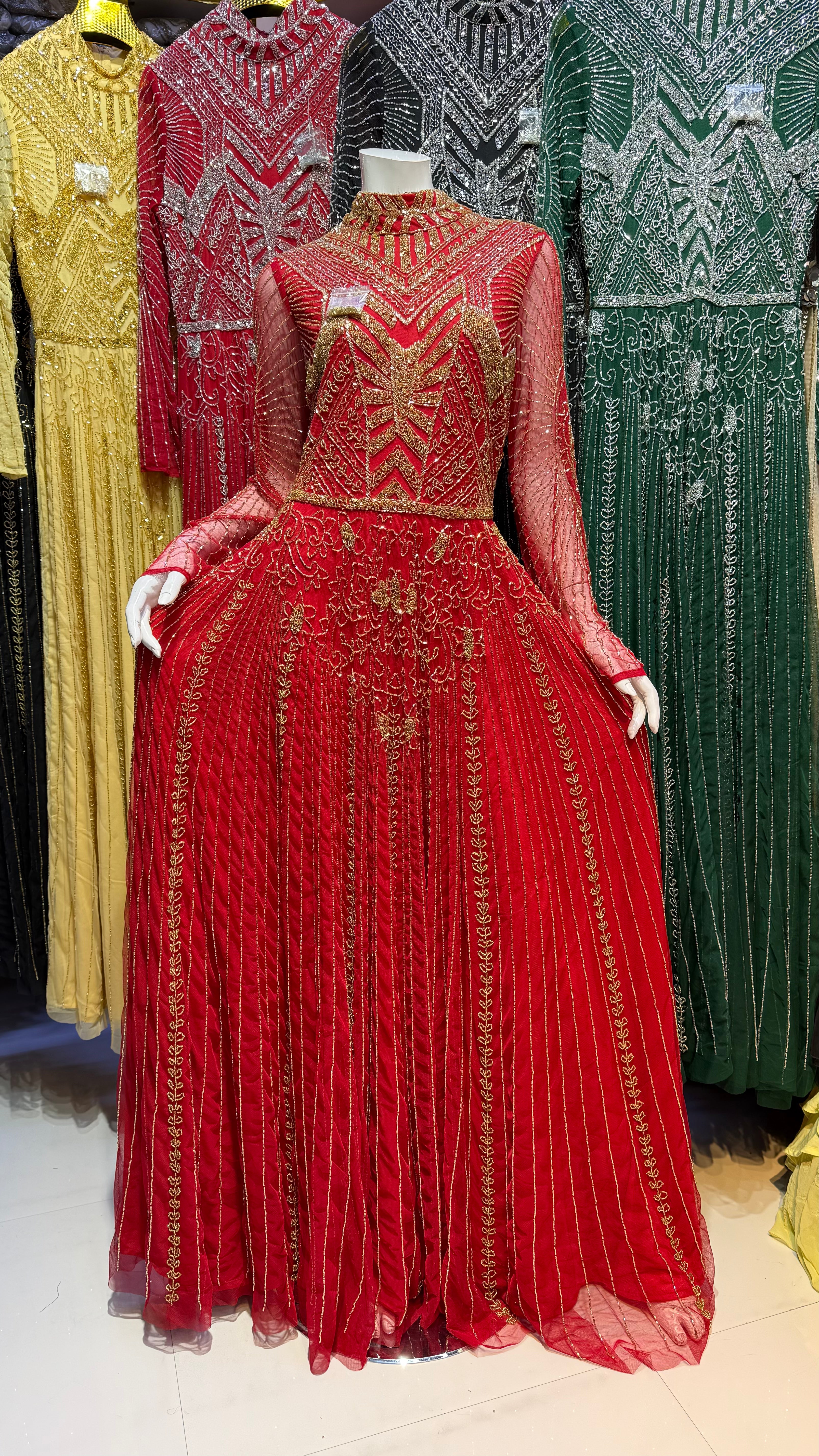 Sequined & Beaded High-Neck Prom & Gala Gown